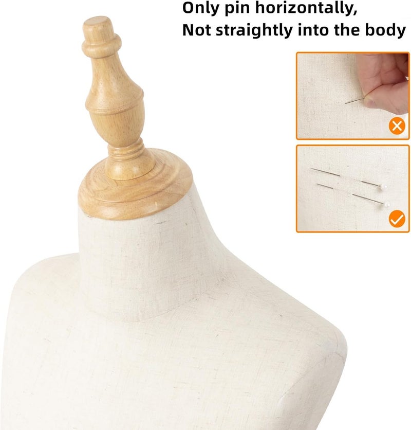 EaseHome Kids Mannequin,Child Mannequin Torso,Adjustable Girl and boy Dress Form for Apparel Scarf Window Shop, Manikin Body with Wooden Base,8-9 Years Old - Image 2